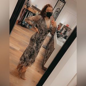 Mesh Wrap Maxi dress